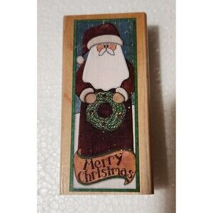 Rubber Stamp Stampede Santa Merry Christmas  Xmas Holiday Craft Unused New